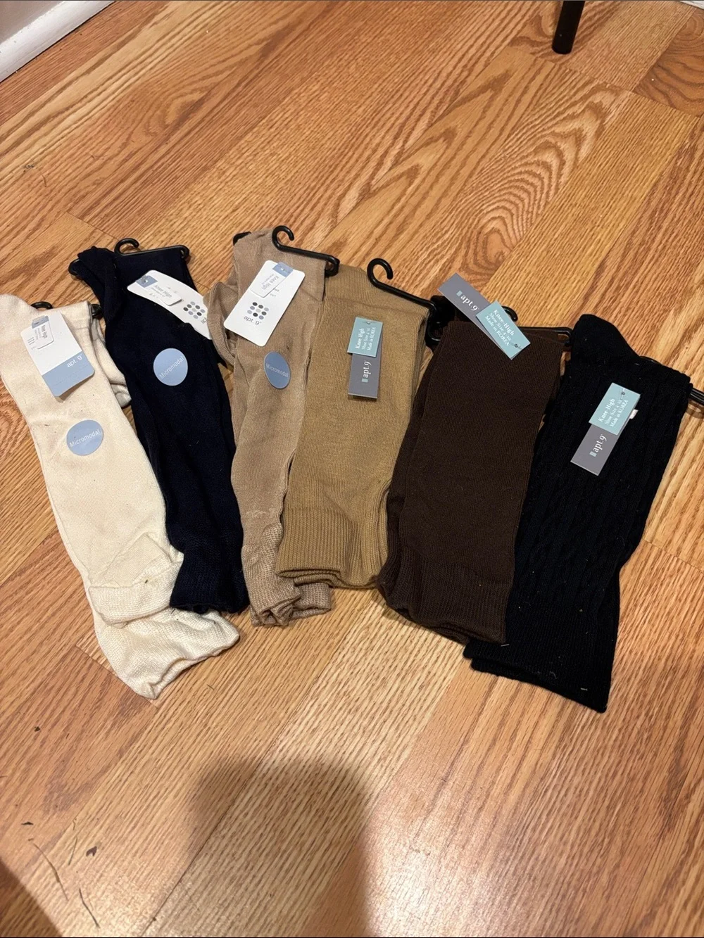 Kohl's Kids Ribbed Tights Pack - Cream, Navy, Tan, Brown, Black